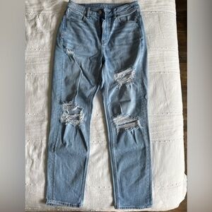 American Eagle Light Blue Distressed Straight Leg Jeans